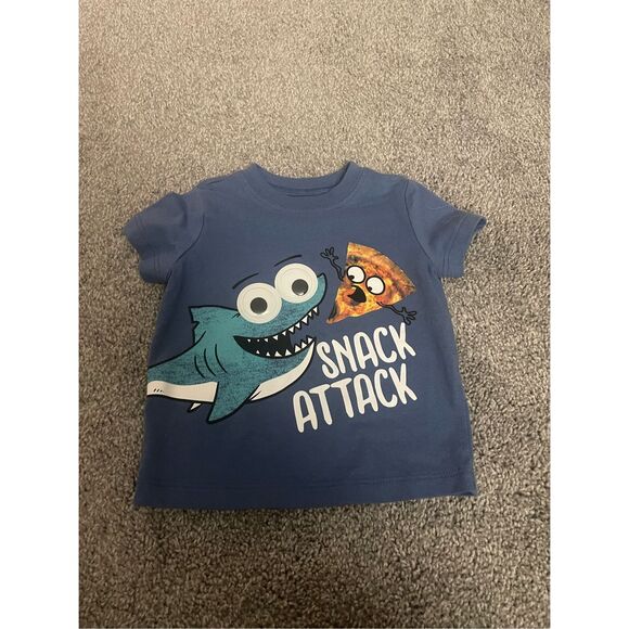 OshKosh B'gosh Other - Oshkosh 6M Shark and Pizza Snack Attack Blue Tee